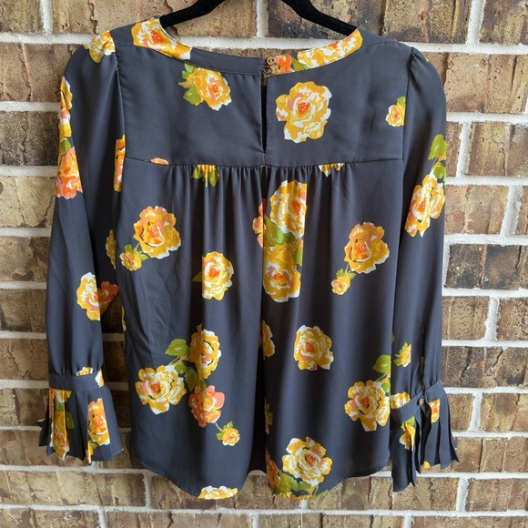 LOFT Blue Boxy Blouse with Cuffed 3/4 Sleeves - Picture 4 of 9